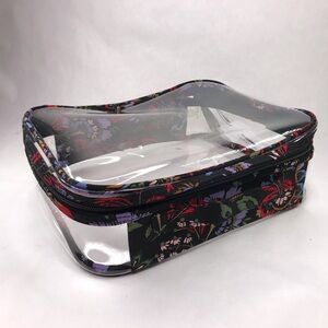 Vera Bradley Venitian Paisley Large Zippered Clear Cosmetic Case Makeup Travel